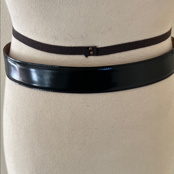 Moschino Black Leather Belt with Gold Letters main image 9